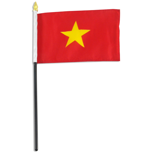 Red Vietnam flag with a yellow star on a white background