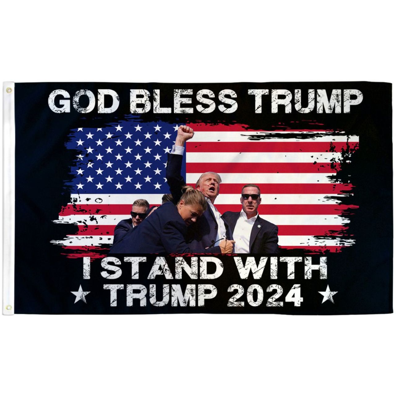 I Stand With Trump 2024 3ft x 5ft Polyester Flag