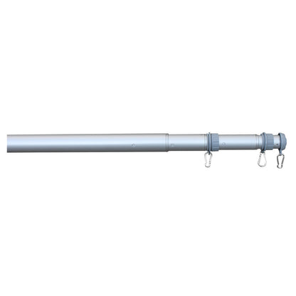 Curtain rod with hooks on a white background