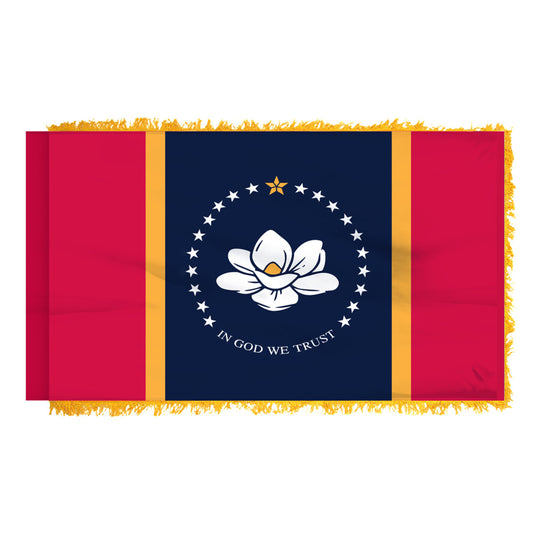 Mississippi 4X6ft Nylon Flag with Indoor Pole Hem and Fringe