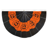 Halloween-themed decorative banner with orange pumpkins on a black background