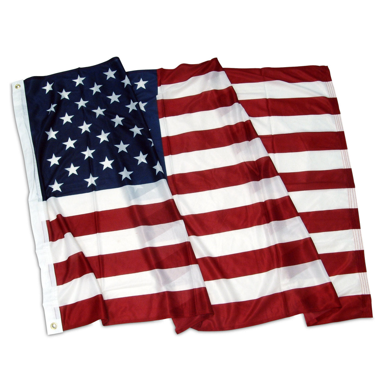 American flag with stars and stripes on a white background