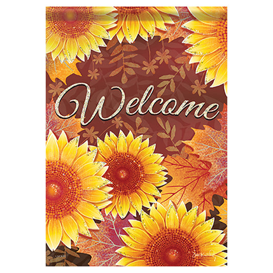 Carson Fall Garden Flag - Layered Sunflowers - 12.5in x 18in