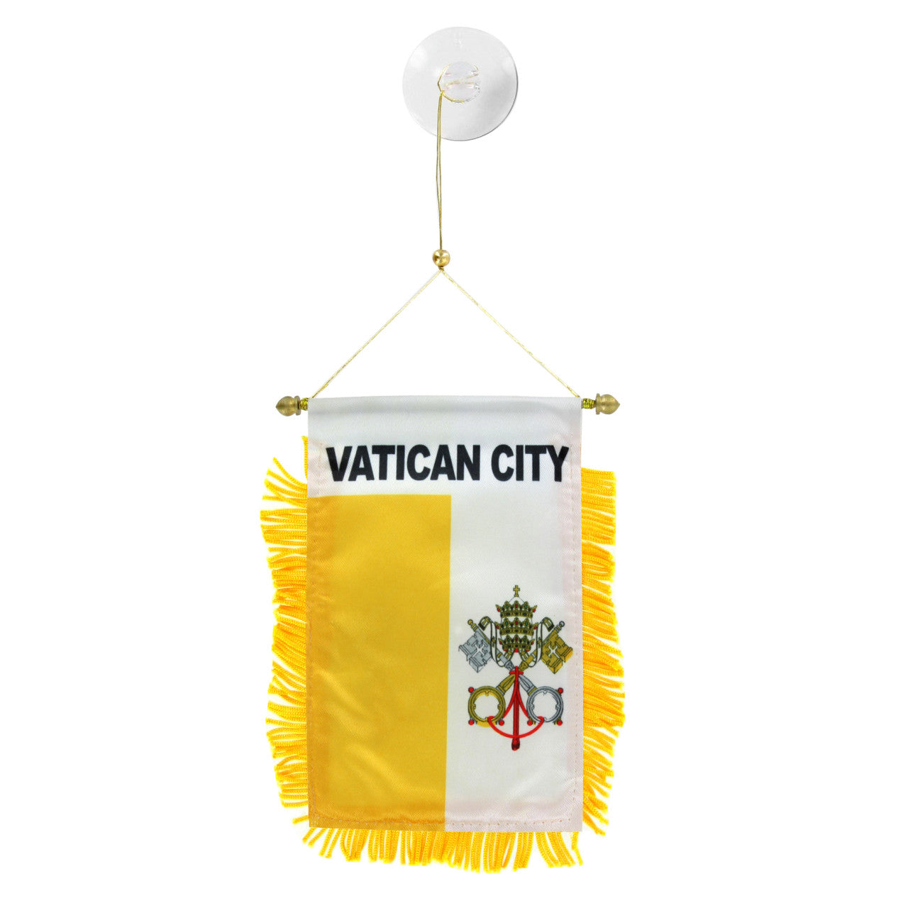 Vatican City flag with yellow and white colors on a white background