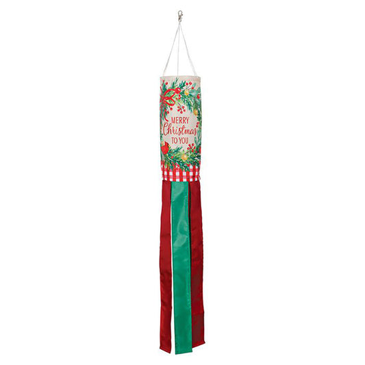Christmas Windsock - Burlap & Garland