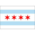Chicago City Flag 3ft x 5ft Nylon