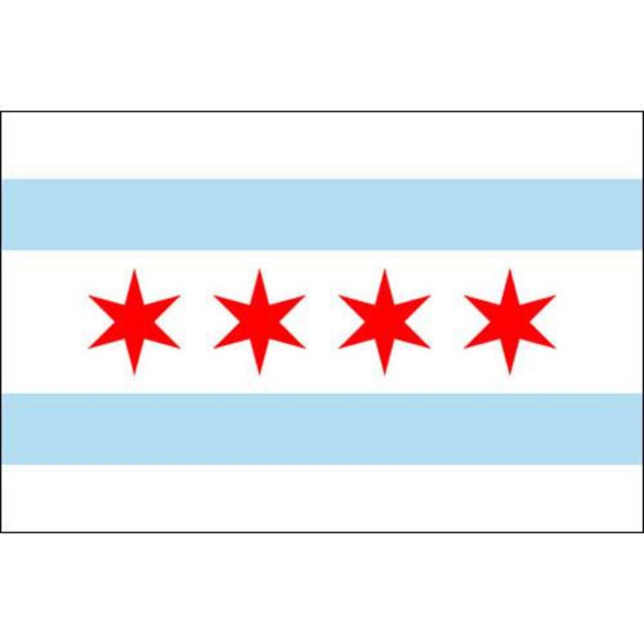 Chicago City Flag 3ft x 5ft Nylon