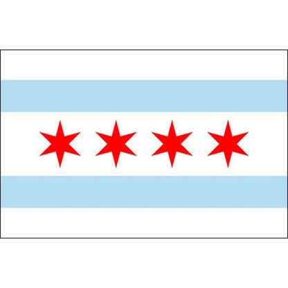 Chicago City Flag 3ft x 5ft Nylon
