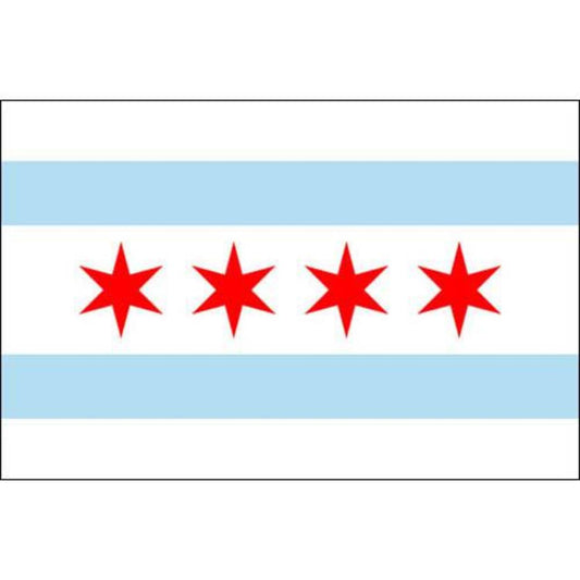 Chicago City Flag 3ft x 5ft Nylon