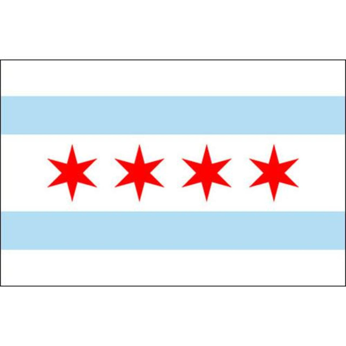 Mini Chicago Flags Chicago City 6ft x 10ft Nylon Flag – United States Flag Store