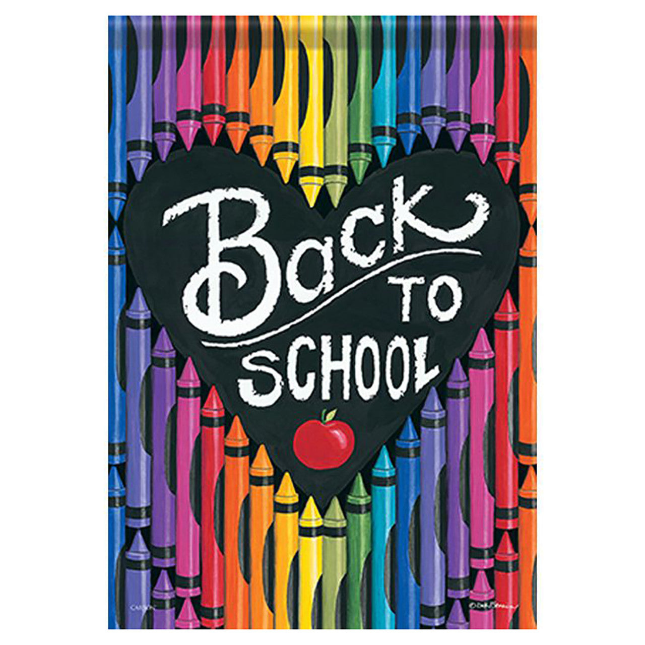 Carson Fall Garden Flag - Crayon Heart - 12.5in x 18in