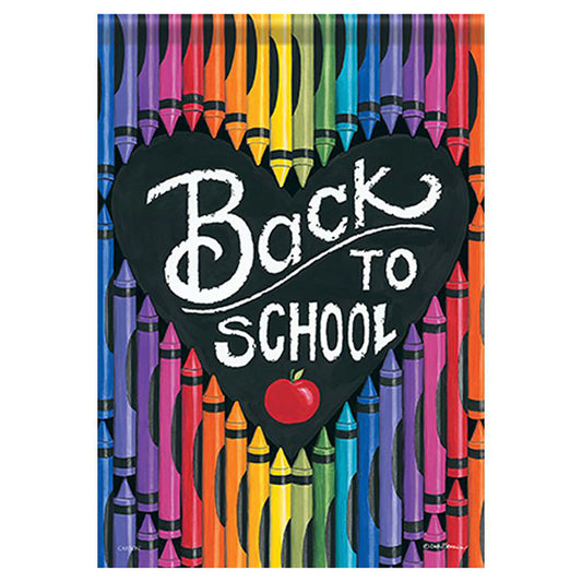 Carson Fall Garden Flag - Crayon Heart - 12.5in x 18in