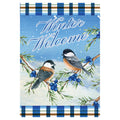 Welcome Winter Chickadees Banner Flag - 28in x 40in