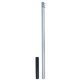 Metal pole with a black cap on a white background