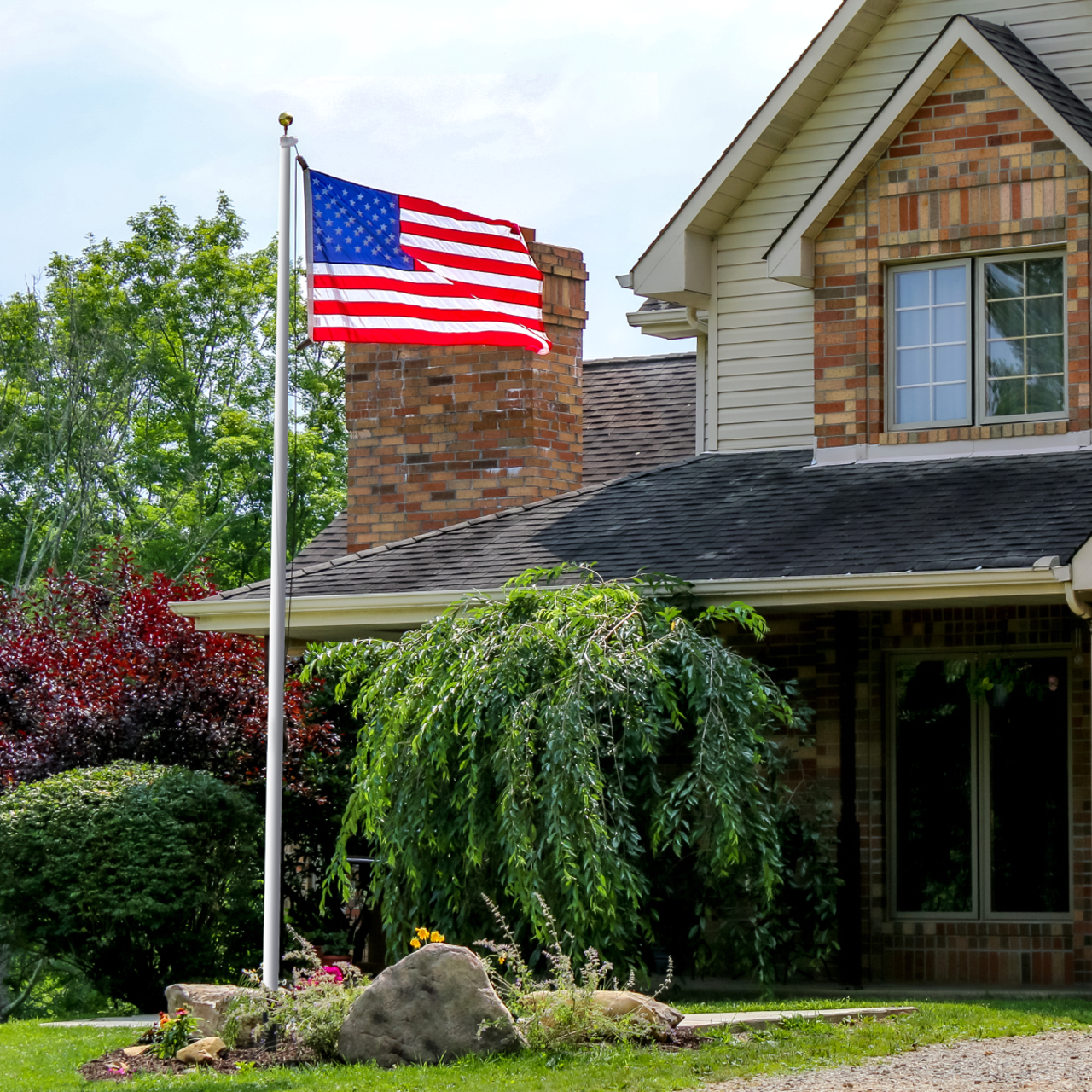 Super Tough 20ft Aluminum Sectional Heavy Duty Residential Flagpole - Satin Finish