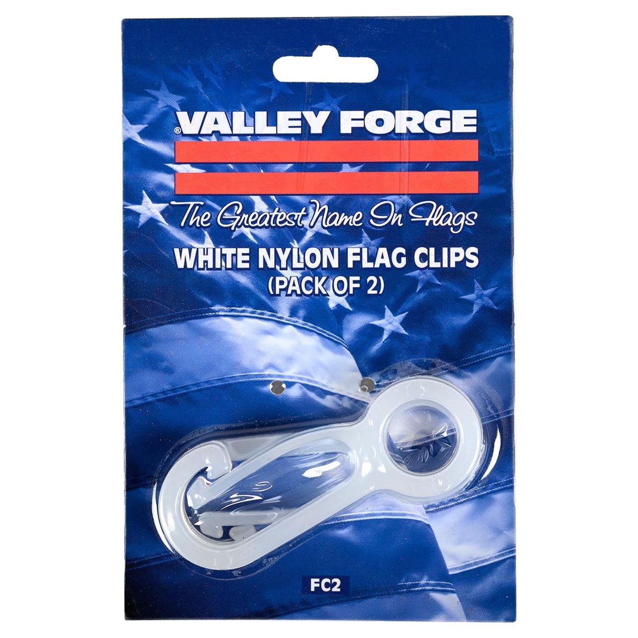 White Nylon Flag Clips - 2 Pack