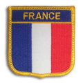 Patch with French flag design and 'FRANCE' text on a white background