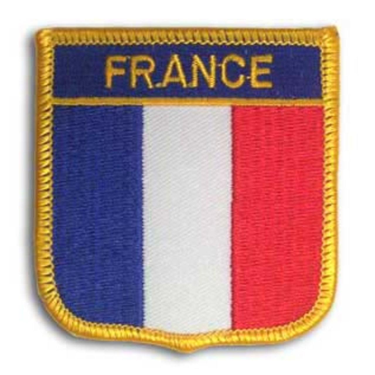 Patch with French flag design and 'FRANCE' text on a white background