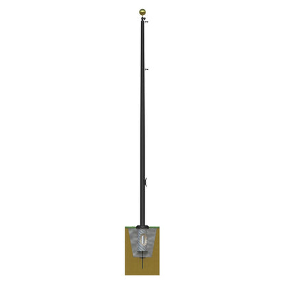 Xtreme Internal Reinforced with Winch Series 70ft 3 Sections Commercial Flagpole - .375in Wall Thickness - 12in Butt Diameter