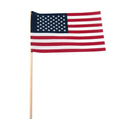 Super Tough 4"x6" Cotton US Stick Flag with No Spear Tip - 25 Pack