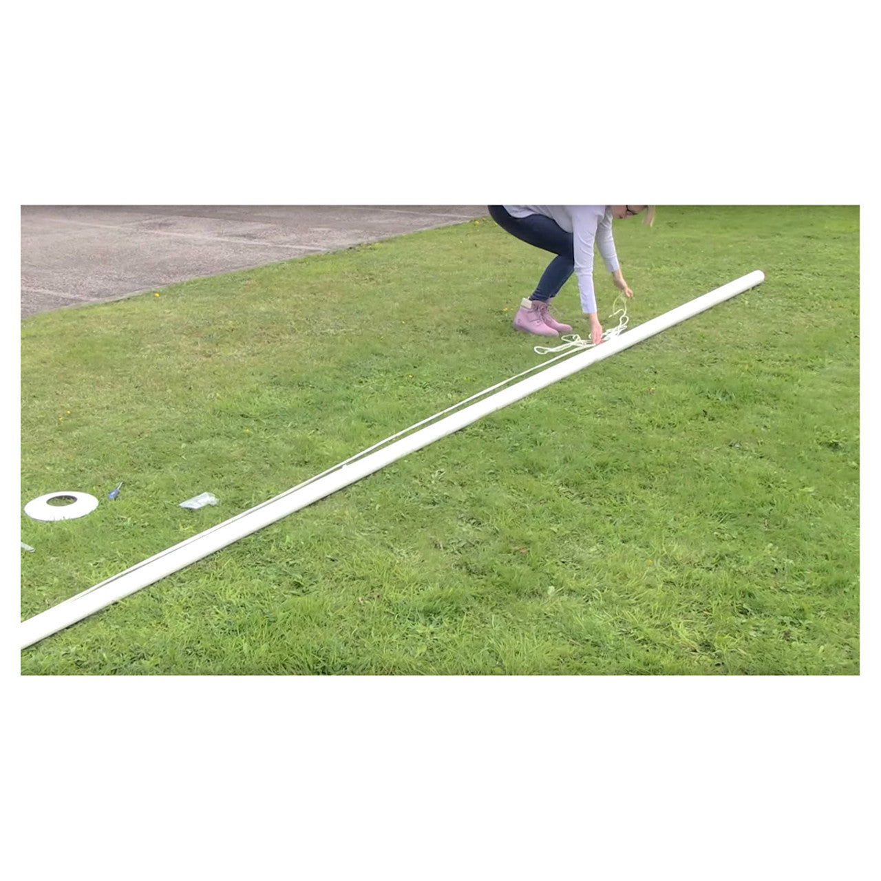 20ft Heavy-Duty White Fiberglass Sectional Flagpole - (Ships UPS)