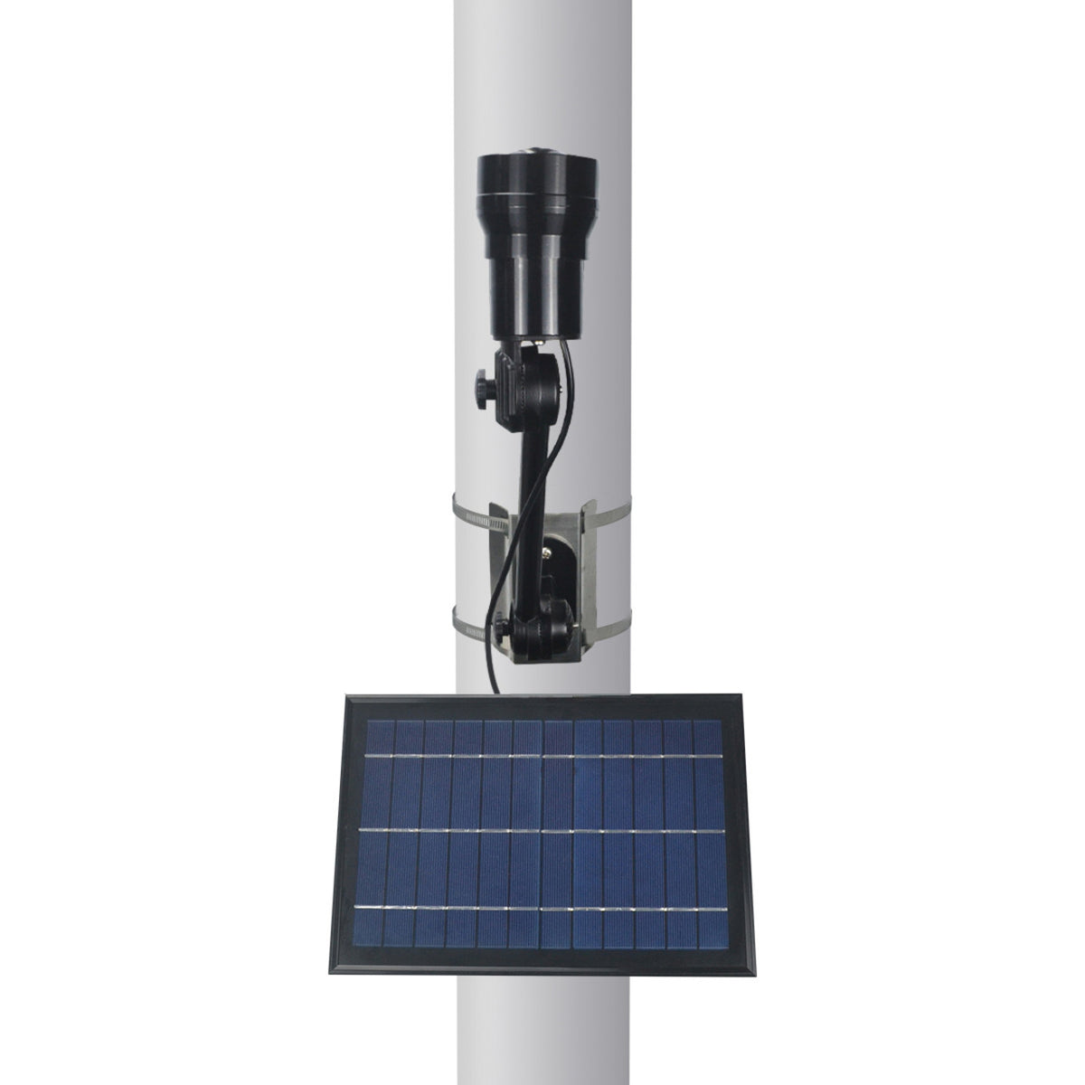 Solar powered flagpole light