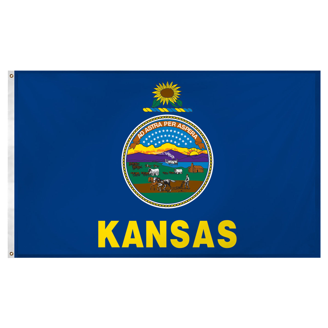 Kansas flag 3 x 5 feet Super Knit polyester
