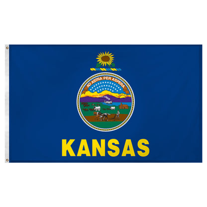 Kansas flag 3 x 5 feet Super Knit polyester