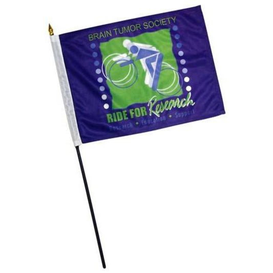Custom 12in x 18in Thermal Printed Stick Flags