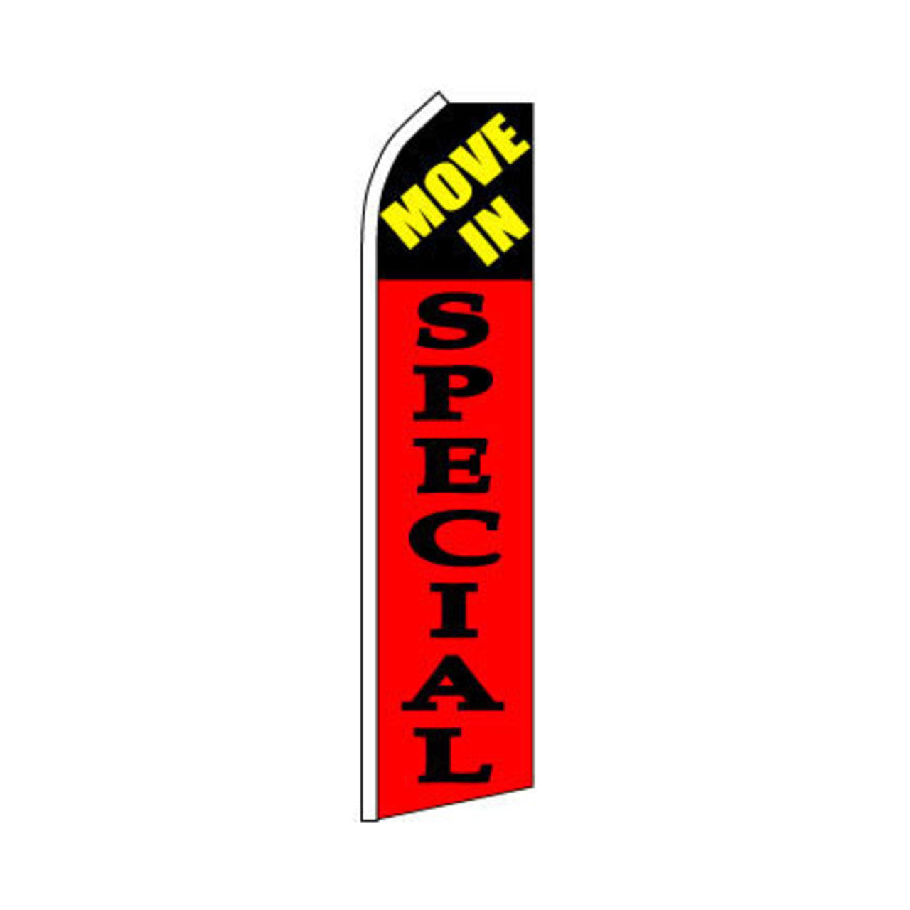 Move In Special Swooper Flag - Red - 11.5ft x 2.5ft