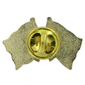 Gold-colored backing of a lapel pin