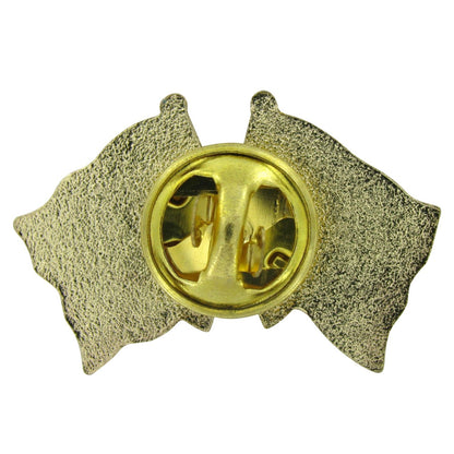 Gold-colored backing of a lapel pin
