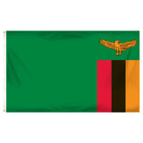 Flag with a green background and a red, black, and orange stripe featuring an eagle emblem.
