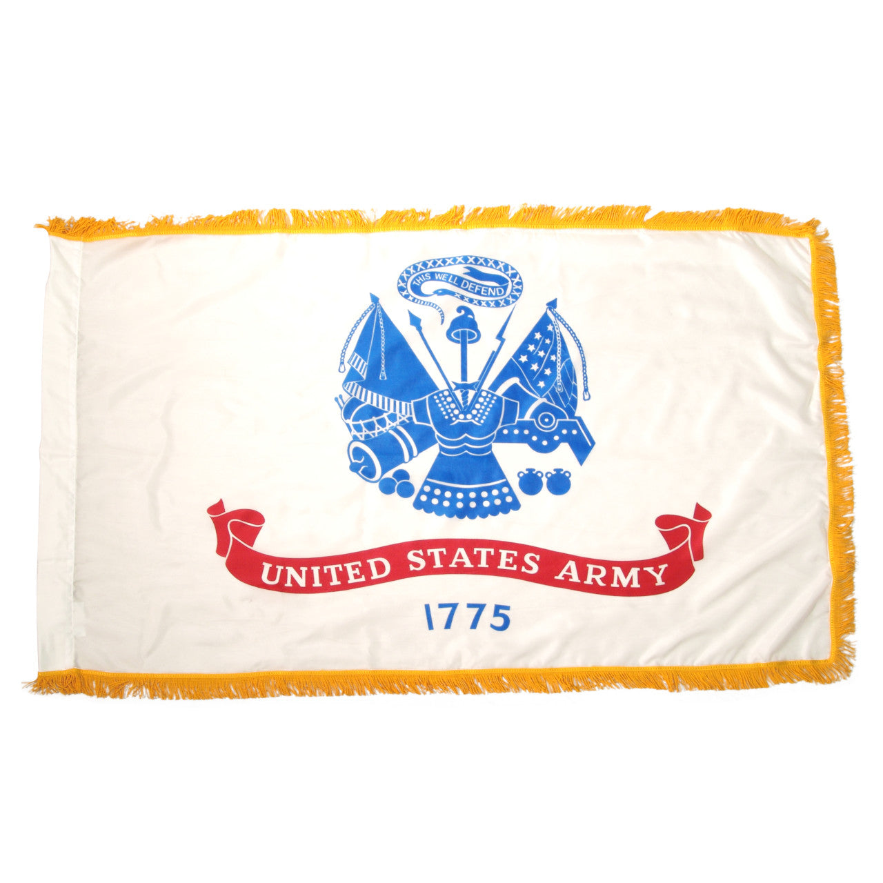 Indoor Army Flag 3ft x 5ft Nylon w/ Fringe
