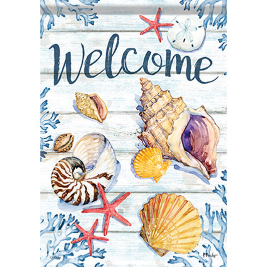 Carson Summer Garden Flag - Bahia Shells - 12.5in x 18in