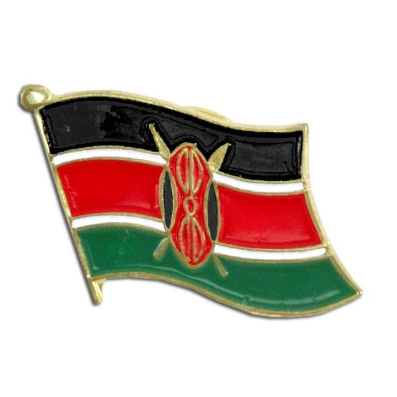 Kenya Flag Lapel Pin - 3/4" x 1/2"