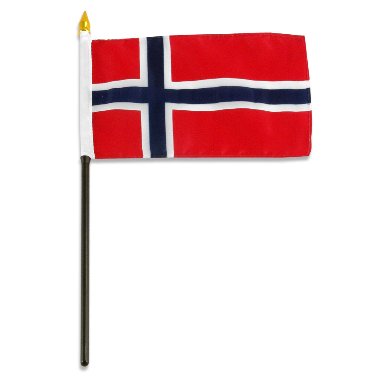 Flag of Norway with red, blue, and white colors on a white background