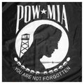 Indoor POW MIA Flag 3ft x 5ft Nylon - Single-Sided - Silver Fringe
