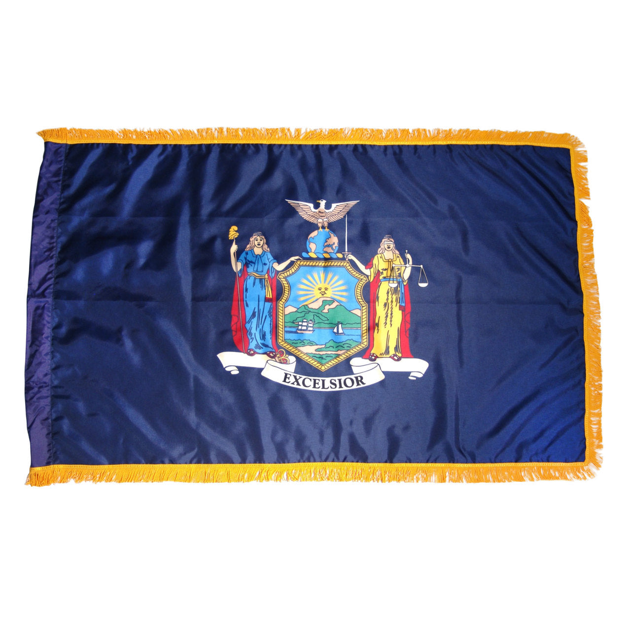 Super Tough Indoor Flagpole Kit with Nylon 3' x 5' New York Flag