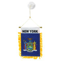 Small hanging flag with 'New York' text and emblem on a white background