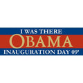 Sticker with 'I Was There Obama Inauguration Day 09' text on a blue and red background