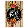 Fall Floral Wreath Garden Flag - 12in x 18in