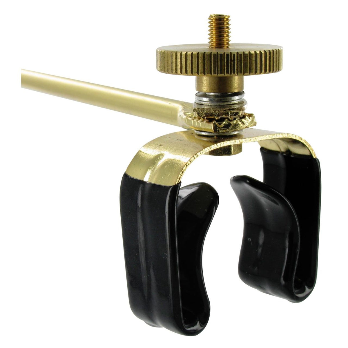 Close up of the components of a gold flag spreader