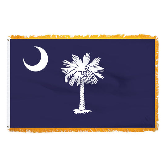 South Carolina Flag 3x5ft Nylon-Indoor: Add Pole Hem and Fringe