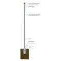 Estate Series 20ft Commercial Flagpole - .125in Wall Thickness - 3in Butt Diameter