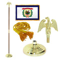 Super Tough Indoor Flagpole Kit with Nylon 3' x 5' West Virginia Flag