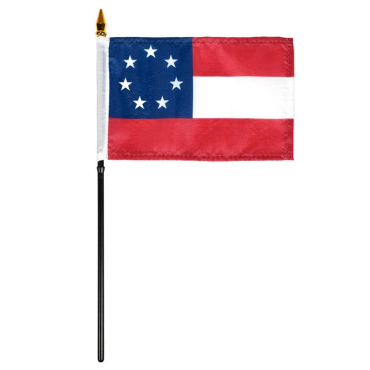 1st Confederate small flag with blue, red, and white colors on a white background