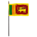 Flag of Sri Lanka with a lion emblem on a white background