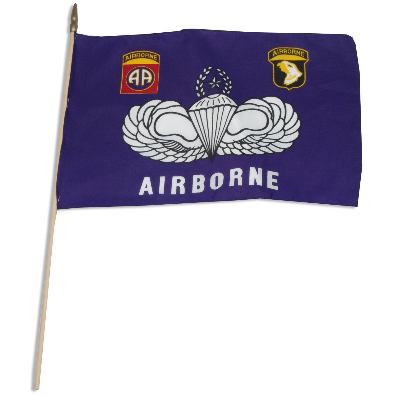 Airborne (Regular) 12" x 18" mounted on 24" wooden stick