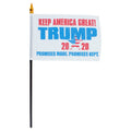 Small flag with 'Keep America Great! Trump 2020' text on a white background